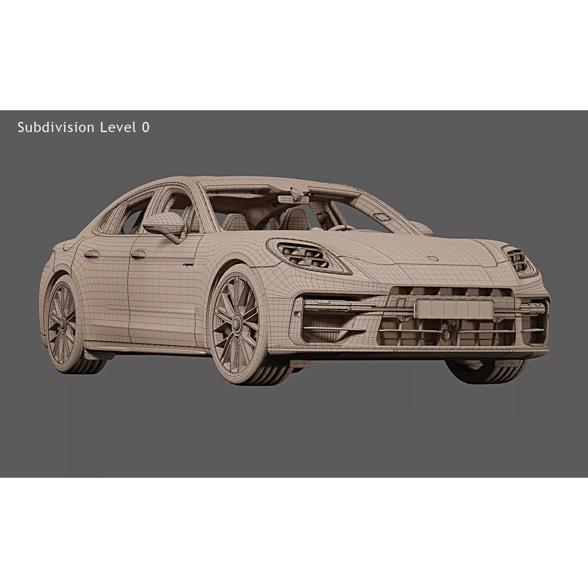 2024 Porsche Panamera Turbo E-Hybrid - High-Quality 3D Model - View 30