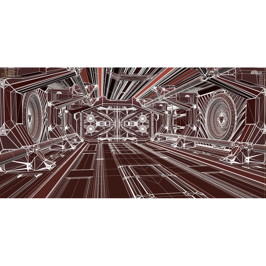 Sci-Fi Modular Corridor 3D Model – Futuristic Design, FBX & OBJ