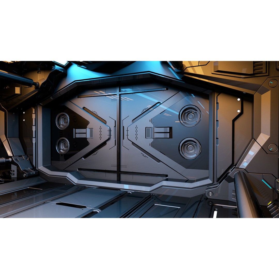 Sci-Fi Modular Corridor 3D Model – Futuristic Design, FBX & OBJ - View 12