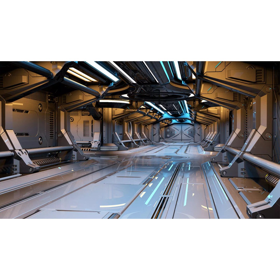 Sci-Fi Modular Corridor 3D Model – Futuristic Design, FBX & OBJ - View 2