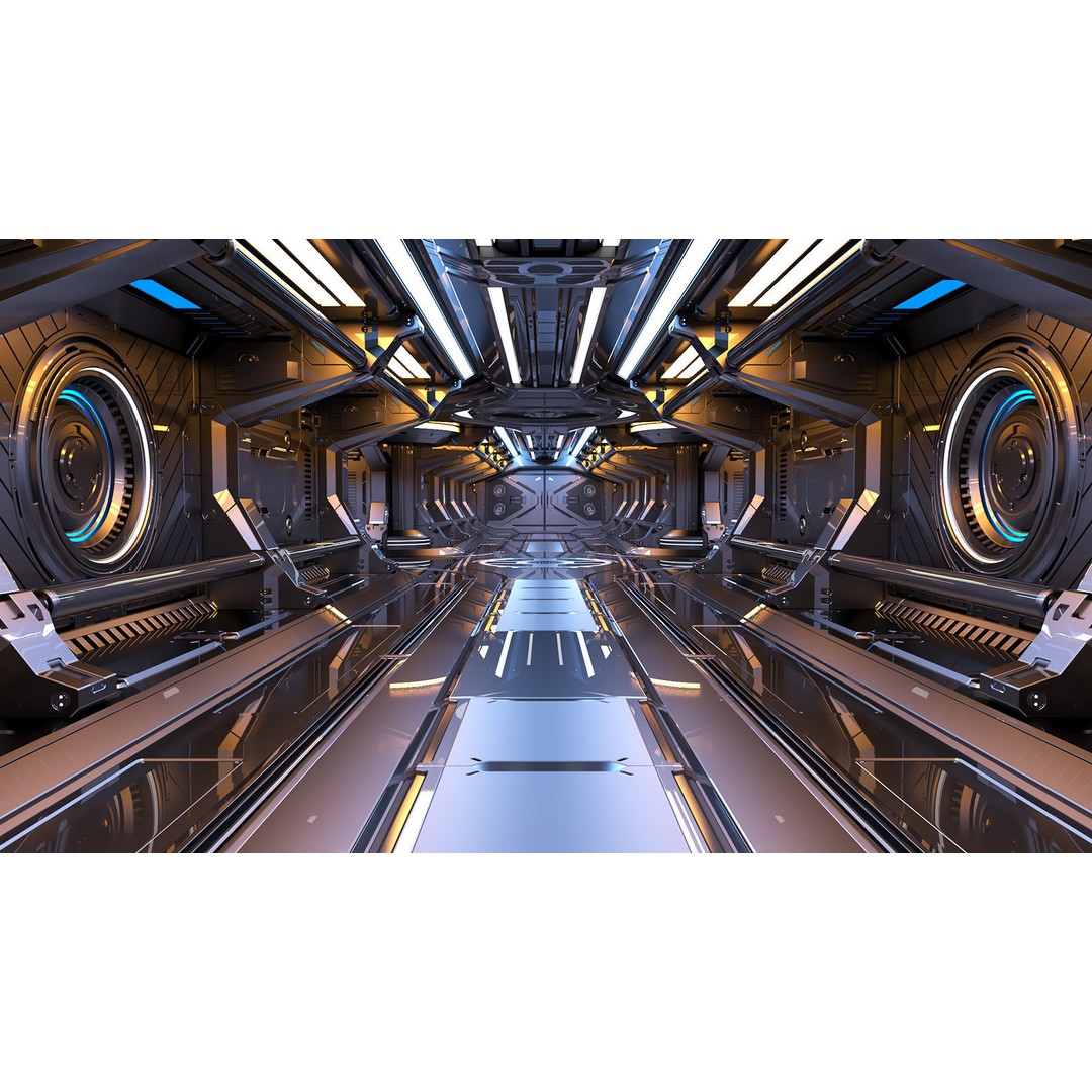 Sci-Fi Modular Corridor 3D Model – Futuristic Design, FBX & OBJ - View 6