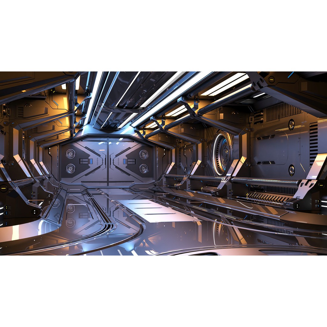 Sci-Fi Modular Corridor 3D Model – Futuristic Design, FBX & OBJ - View 8