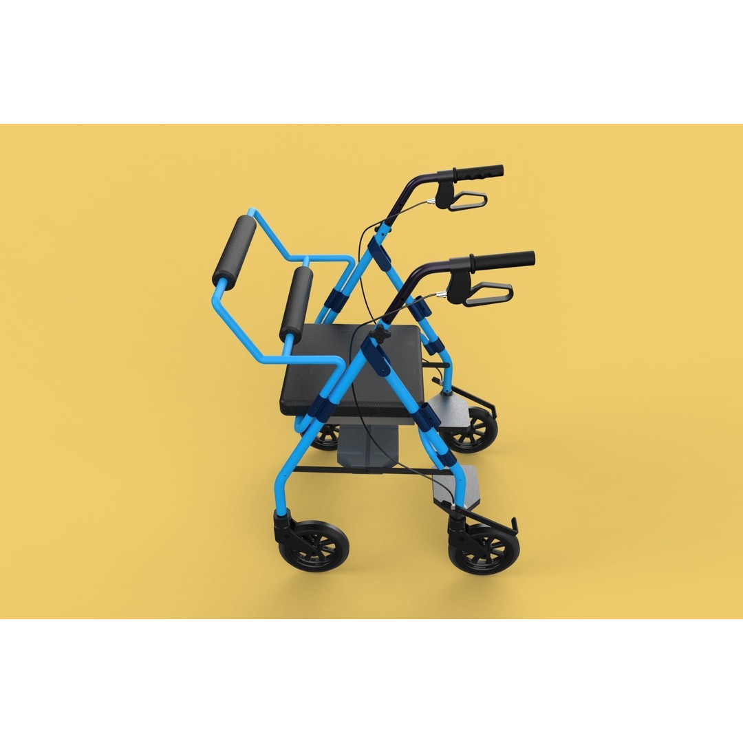 Walking Frame 3D Model – Foldable Mobility Aid, FBX, Blender - View 12