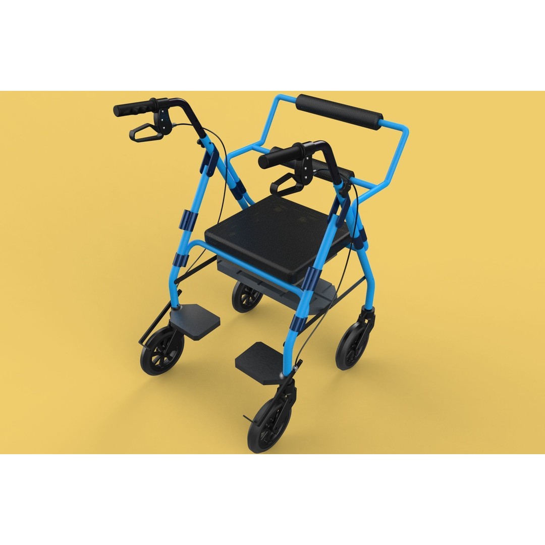 Walking Frame 3D Model – Foldable Mobility Aid, FBX, Blender - View 19