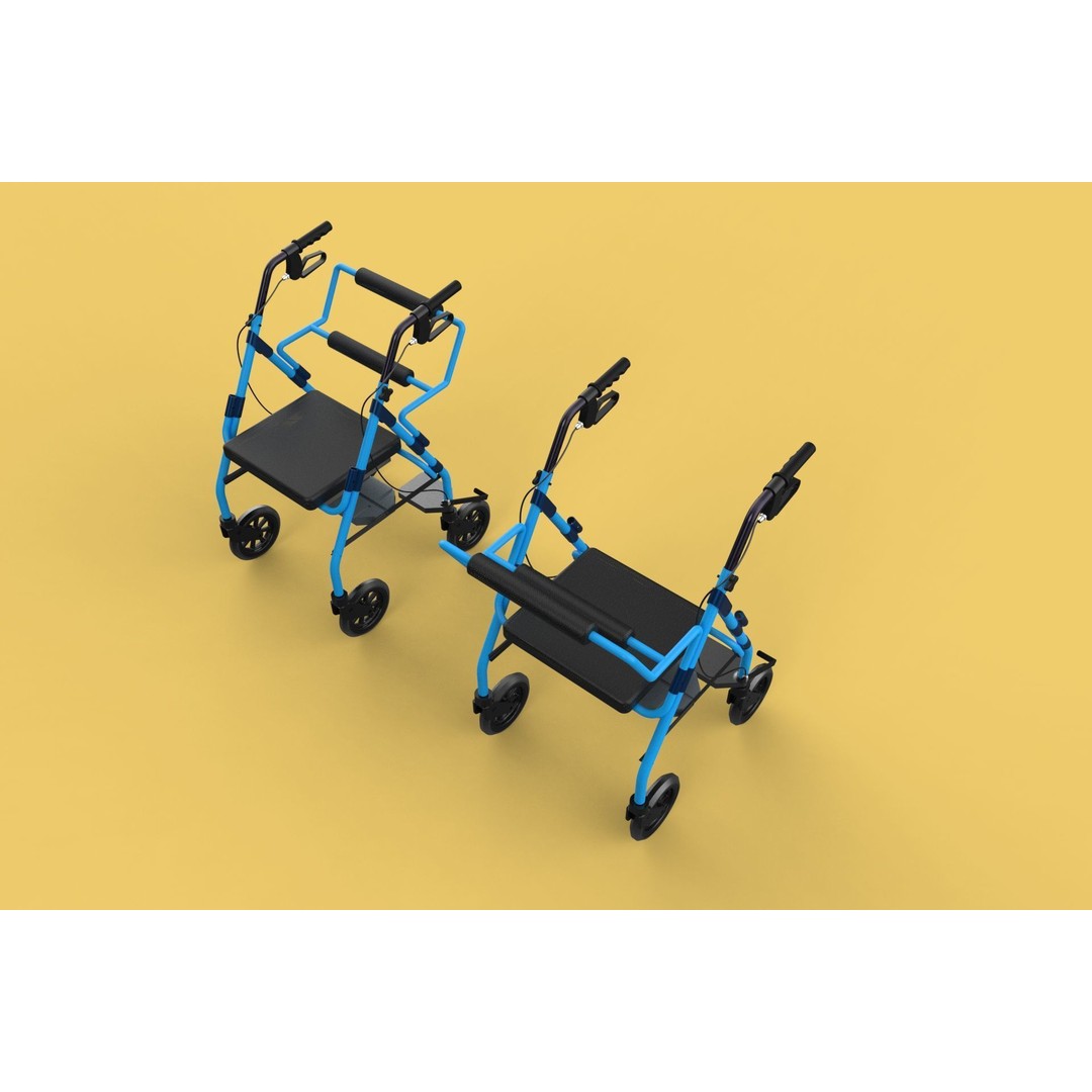 Walking Frame 3D Model – Foldable Mobility Aid, FBX, Blender - View 3