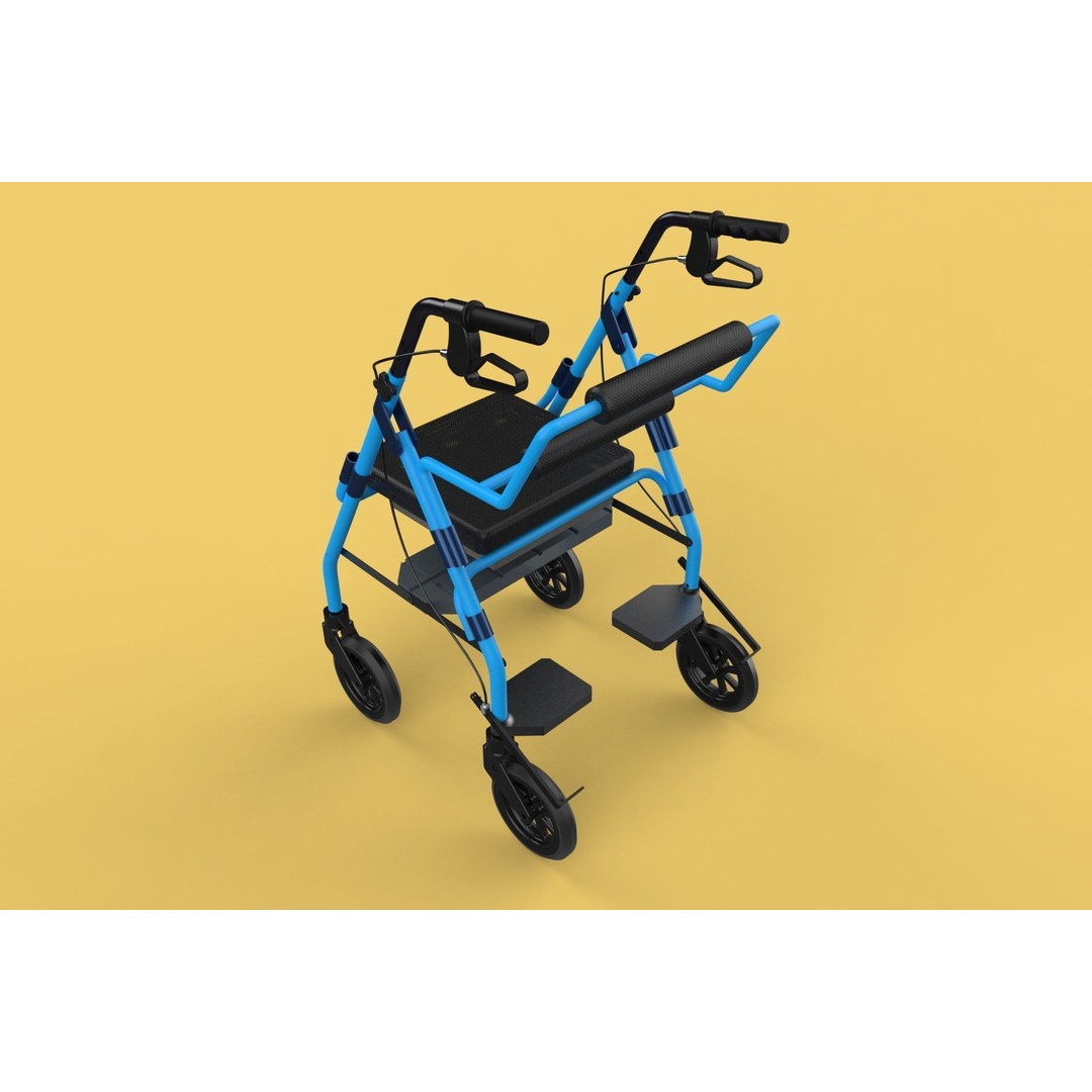 Walking Frame 3D Model – Foldable Mobility Aid, FBX, Blender - View 40