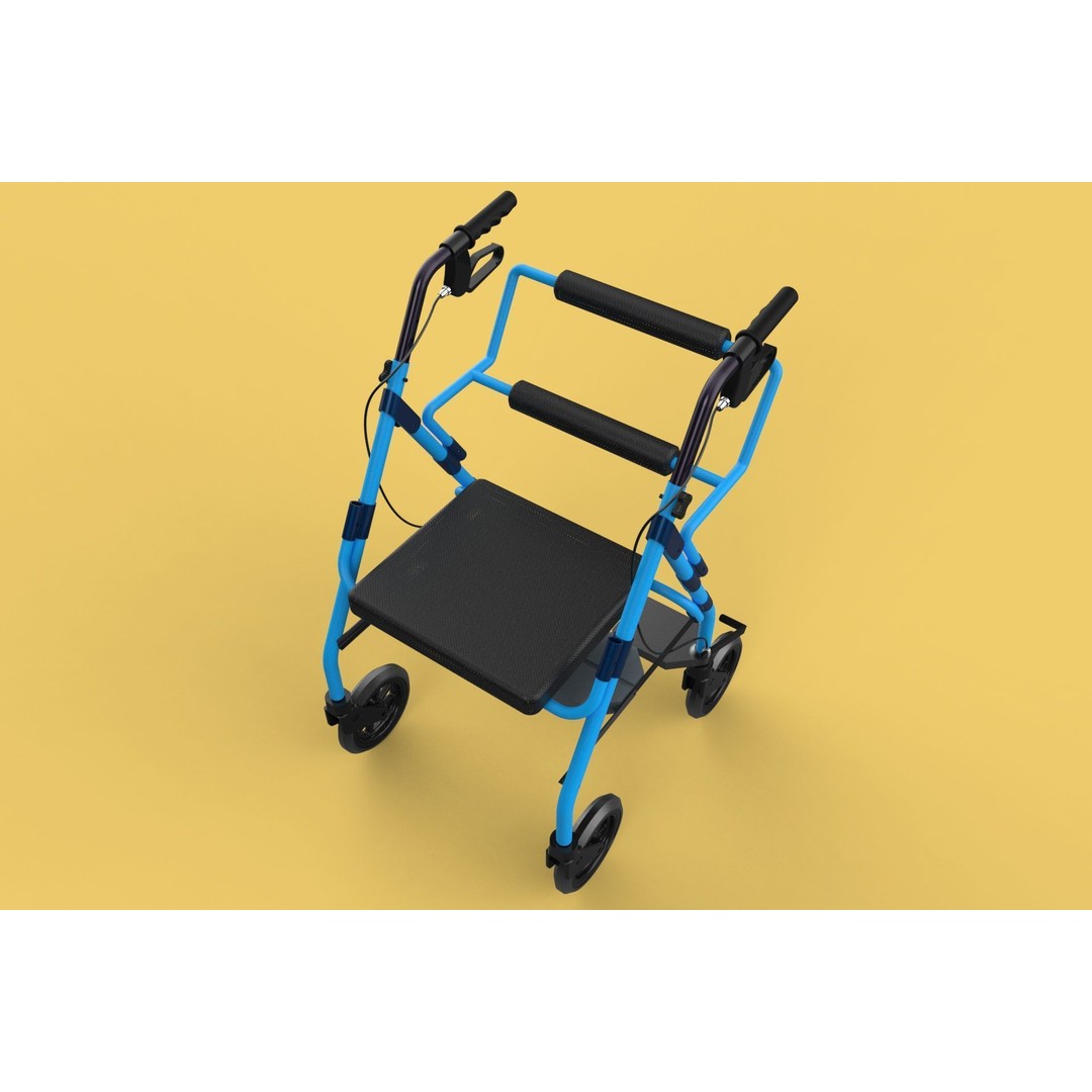 Walking Frame 3D Model – Foldable Mobility Aid, FBX, Blender - View 43