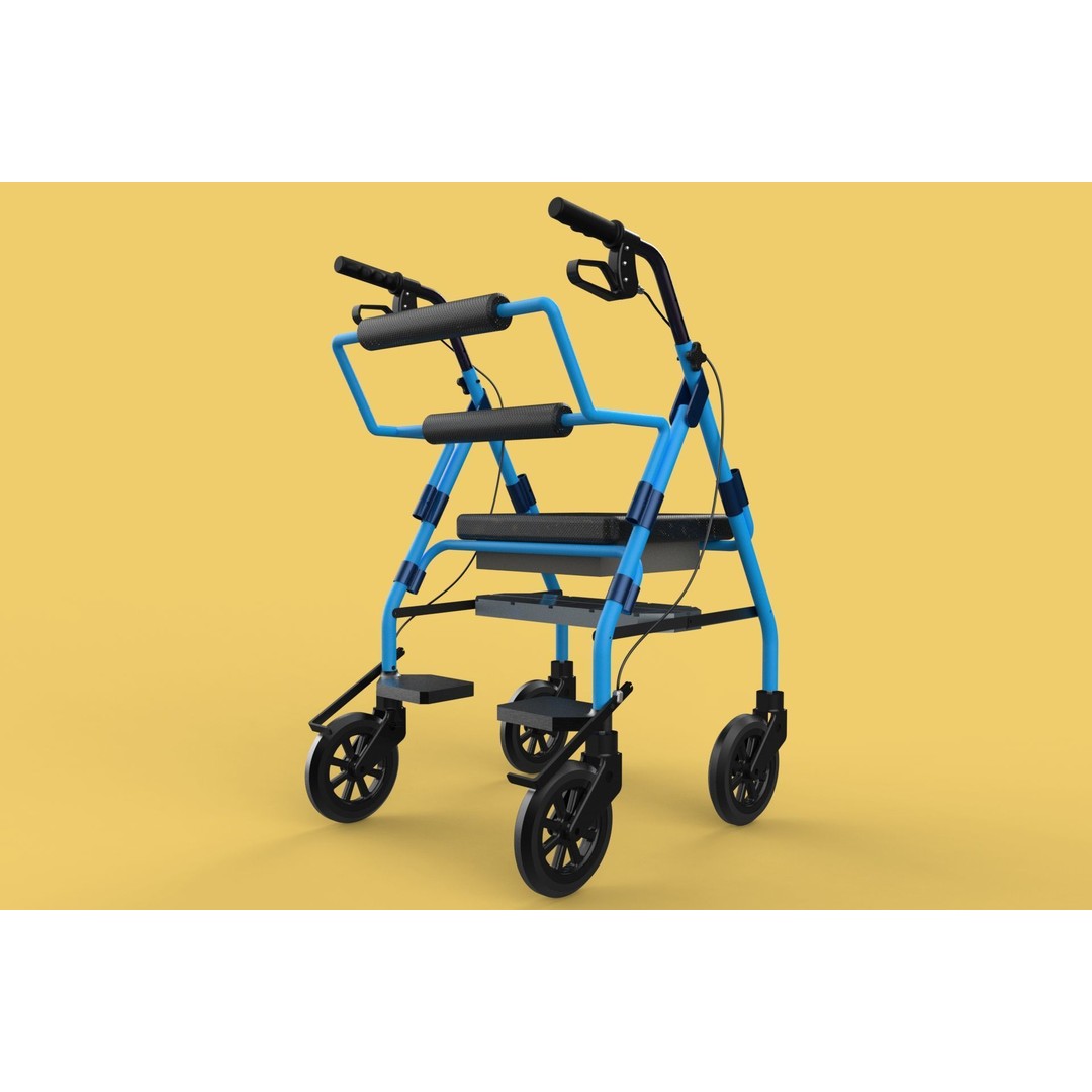 Walking Frame 3D Model – Foldable Mobility Aid, FBX, Blender - View 45