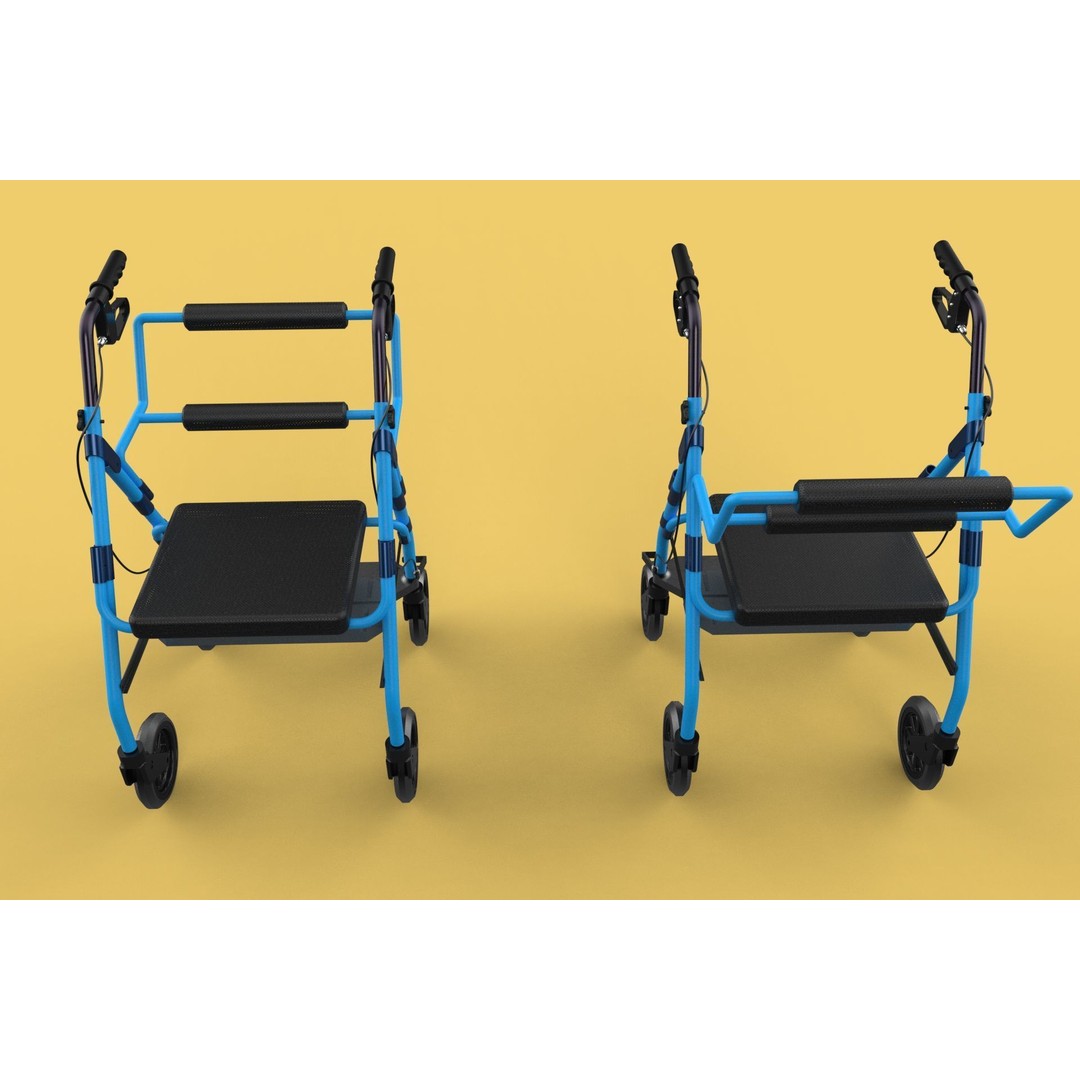 Walking Frame 3D Model – Foldable Mobility Aid, FBX, Blender - View 46