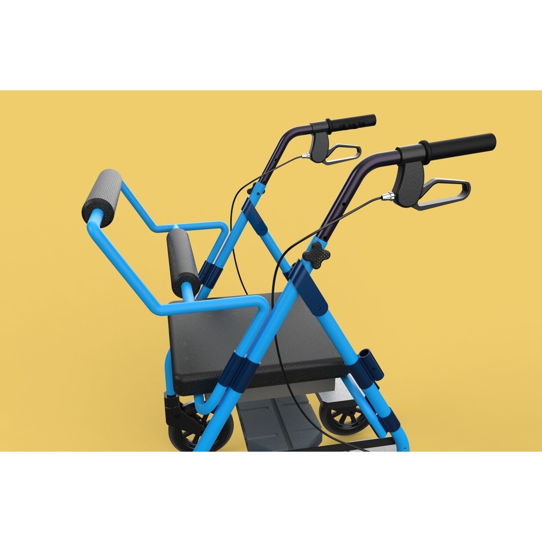 Walking Frame 3D Model – Foldable Mobility Aid, FBX, Blender - View 53