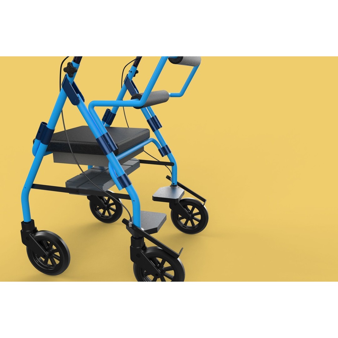 Walking Frame 3D Model – Foldable Mobility Aid, FBX, Blender - View 65