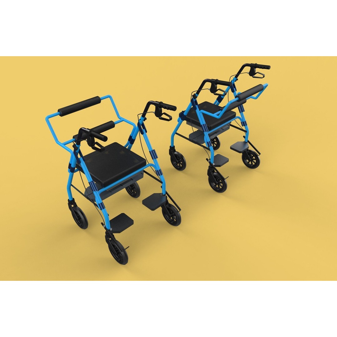 Walking Frame 3D Model – Foldable Mobility Aid, FBX, Blender - View 68