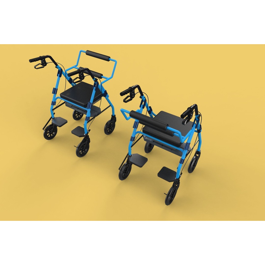 Walking Frame 3D Model – Foldable Mobility Aid, FBX, Blender - View 70