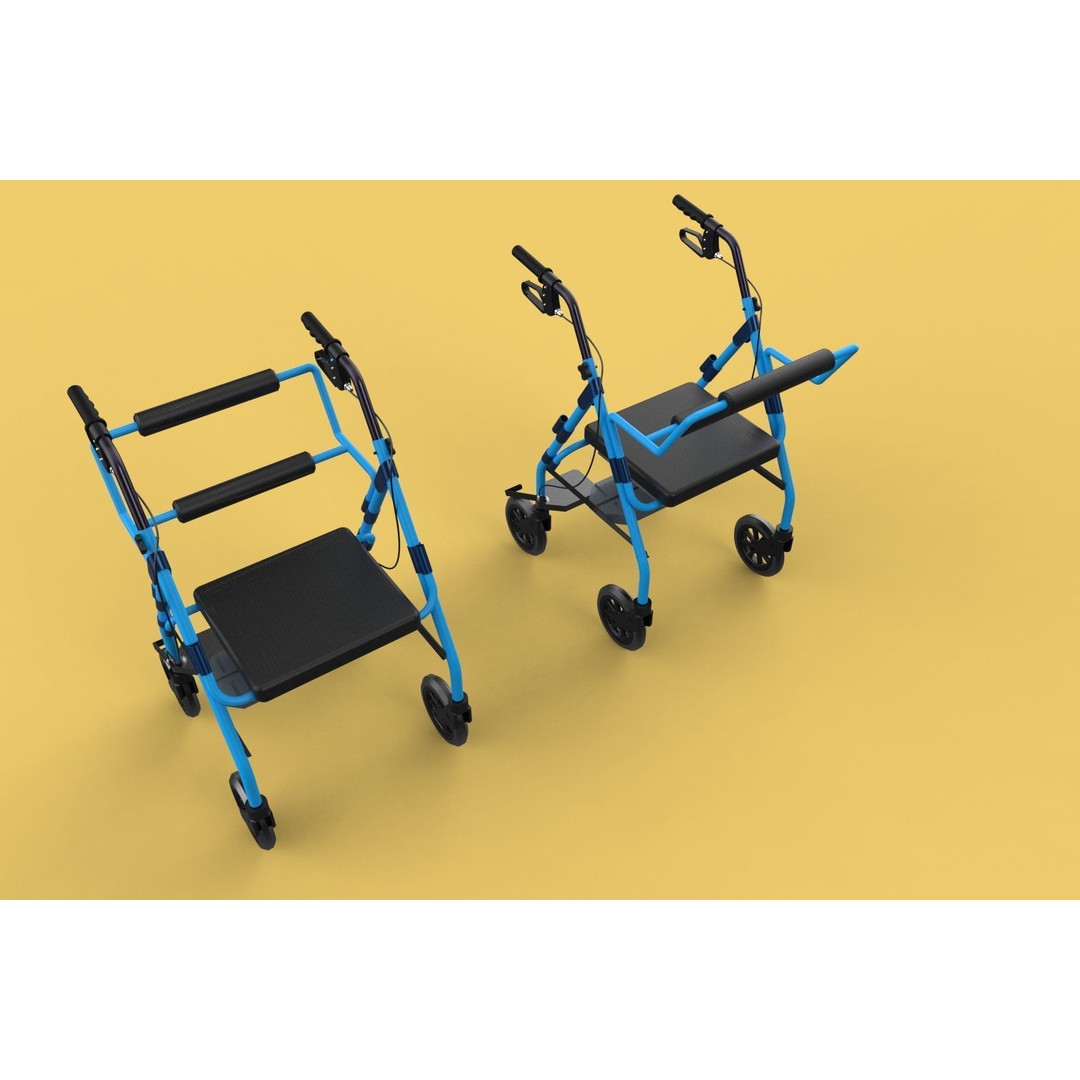 Walking Frame 3D Model – Foldable Mobility Aid, FBX, Blender - View 71