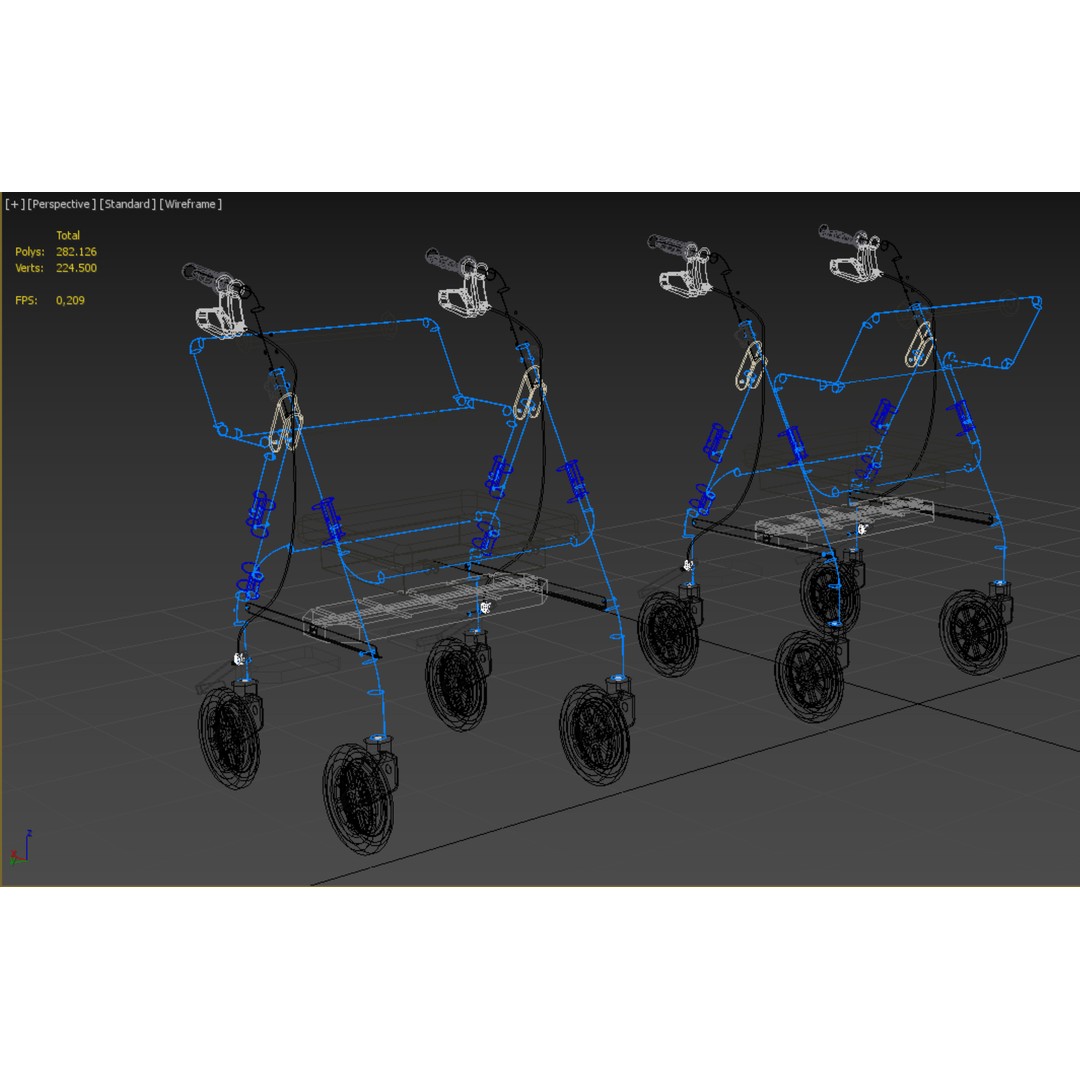 Walking Frame 3D Model – Foldable Mobility Aid, FBX, Blender - View 72