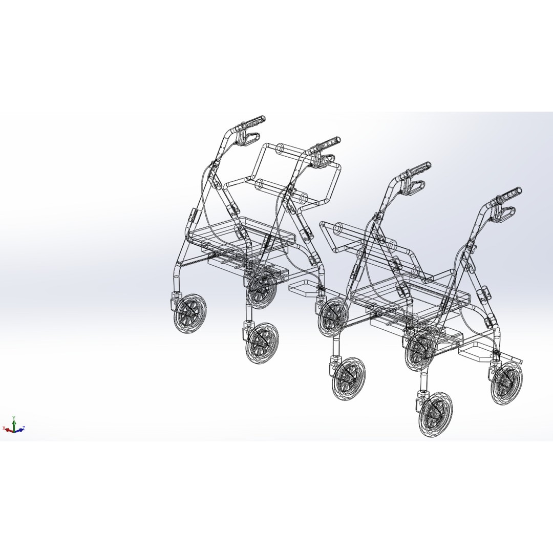 Walking Frame 3D Model – Foldable Mobility Aid, FBX, Blender - View 74