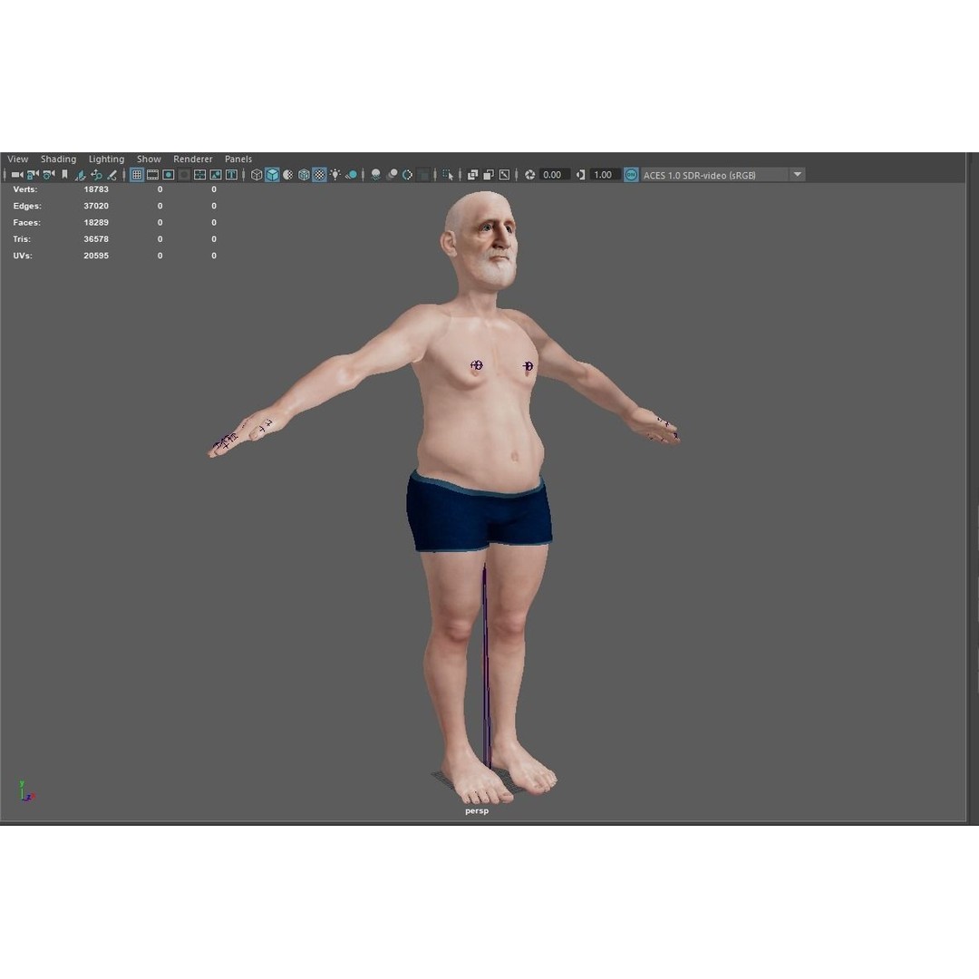 Old Man 3D Model – Realistic Low Poly Character, Rigged FBX - View 14