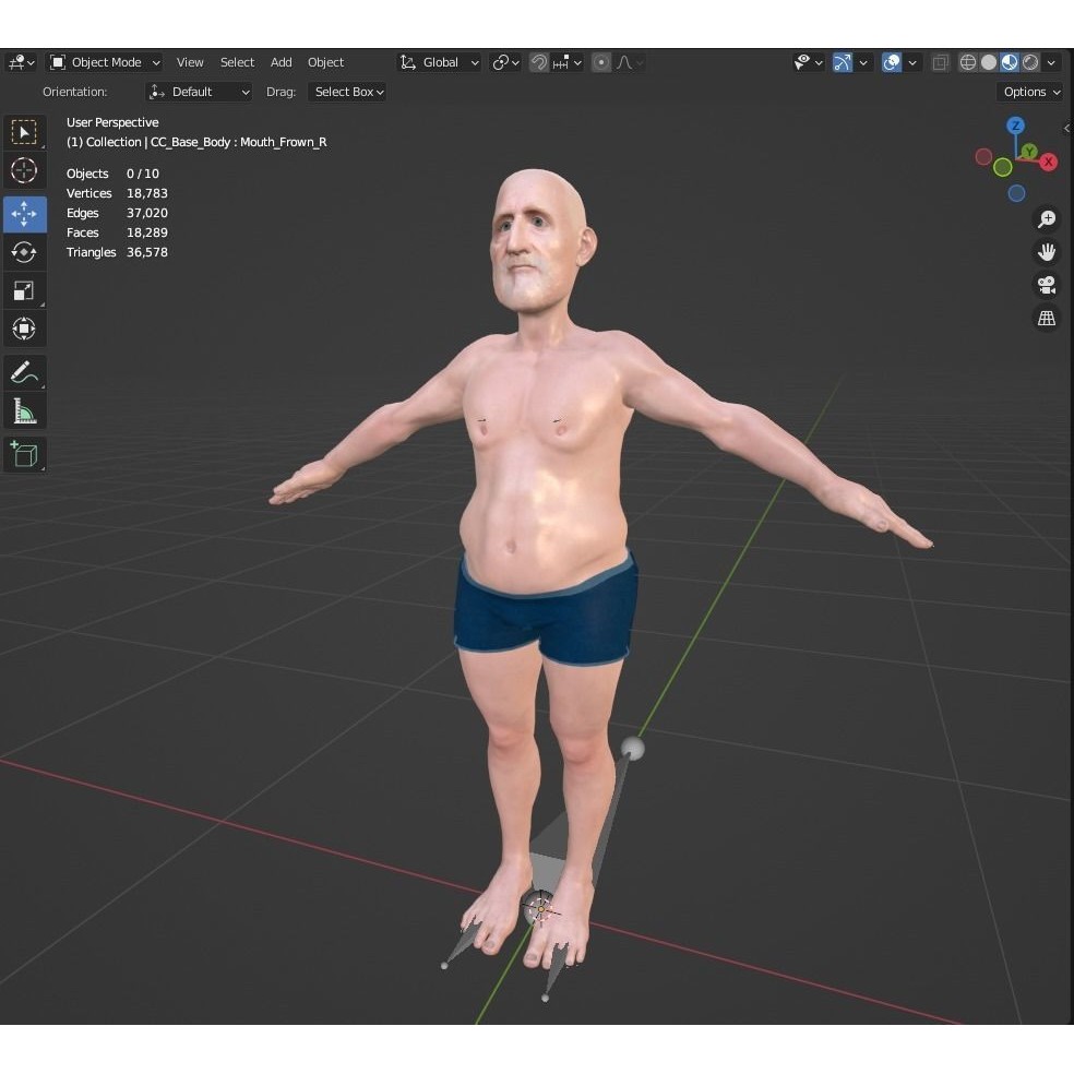 Old Man 3D Model – Realistic Low Poly Character, Rigged FBX - View 16