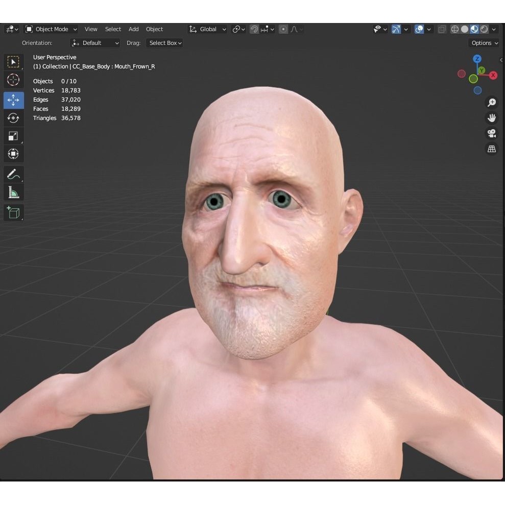 Old Man 3D Model – Realistic Low Poly Character, Rigged FBX - View 20