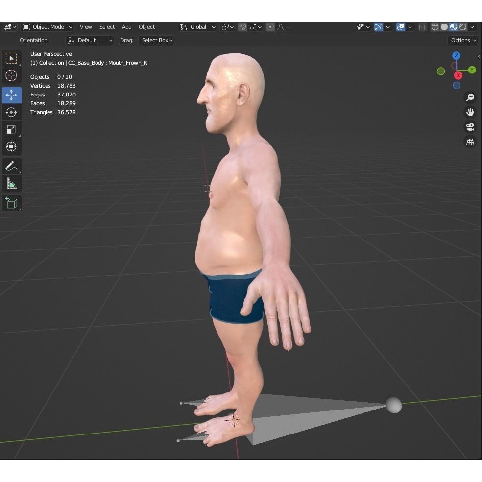 Old Man 3D Model – Realistic Low Poly Character, Rigged FBX - View 21