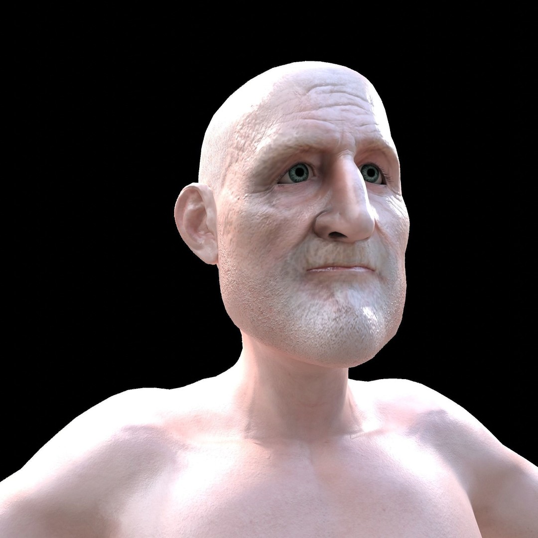 Old Man 3D Model – Realistic Low Poly Character, Rigged FBX - View 5