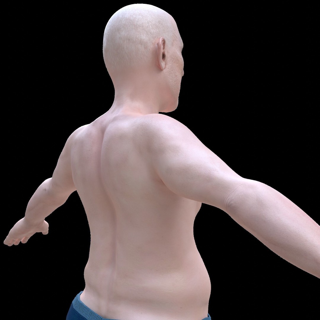 Old Man 3D Model – Realistic Low Poly Character, Rigged FBX - View 8