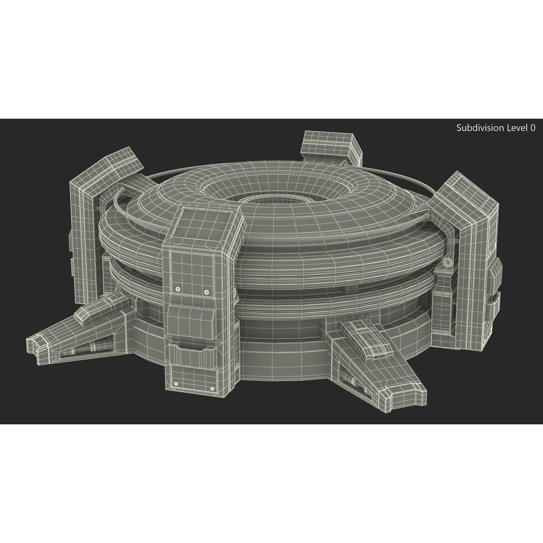 Futuristic Control Panel 3D Model – Sci-Fi Holographic Projector, PBR - View 13