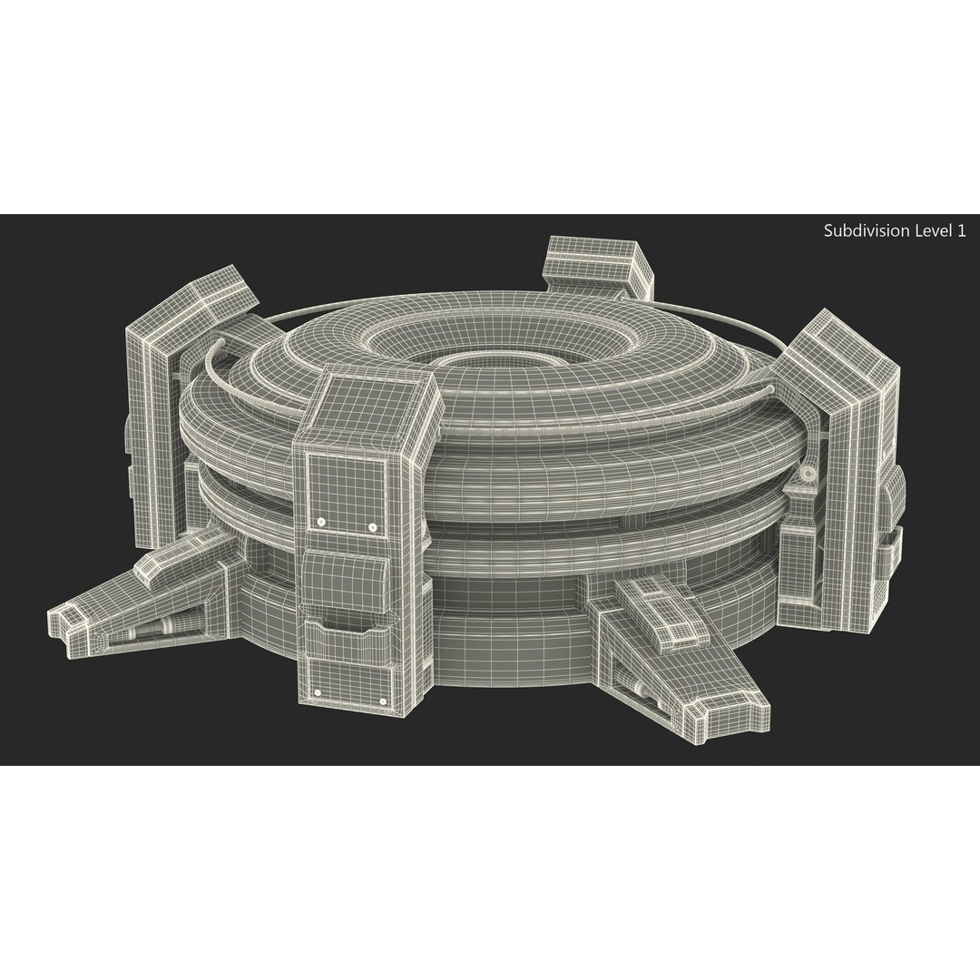 Futuristic Control Panel 3D Model – Sci-Fi Holographic Projector, PBR - View 14