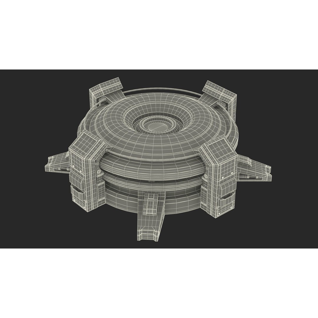 Futuristic Control Panel 3D Model – Sci-Fi Holographic Projector, PBR - View 22