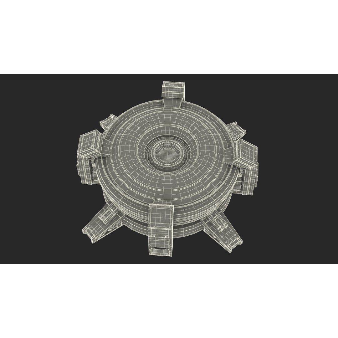 Futuristic Control Panel 3D Model – Sci-Fi Holographic Projector, PBR - View 23