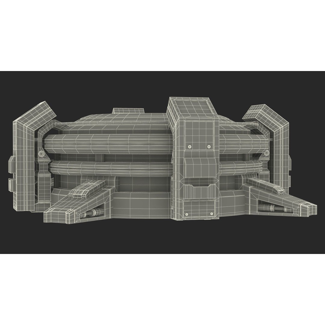 Futuristic Control Panel 3D Model – Sci-Fi Holographic Projector, PBR - View 24