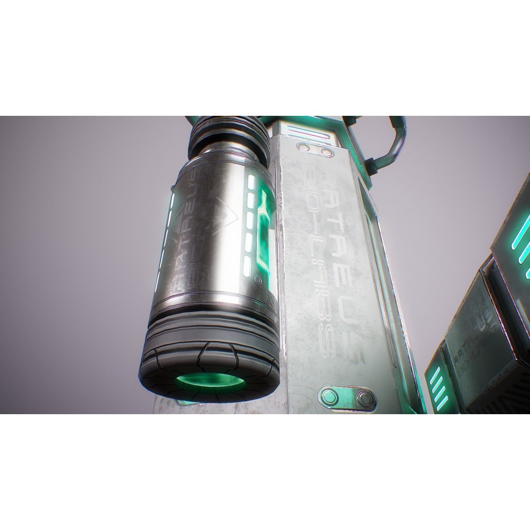 Sci-Fi Lab Props 3D Model – Low Poly Game Ready Assets, FBX/OBJ - View 10