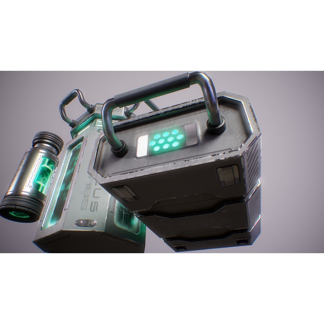 Sci-Fi Lab Props 3D Model – Low Poly Game Ready Assets, FBX/OBJ - View 11