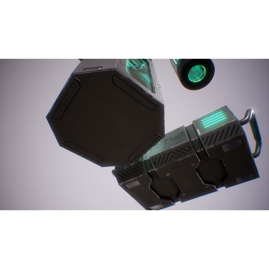 Sci-Fi Lab Props 3D Model – Low Poly Game Ready Assets, FBX/OBJ - View 12