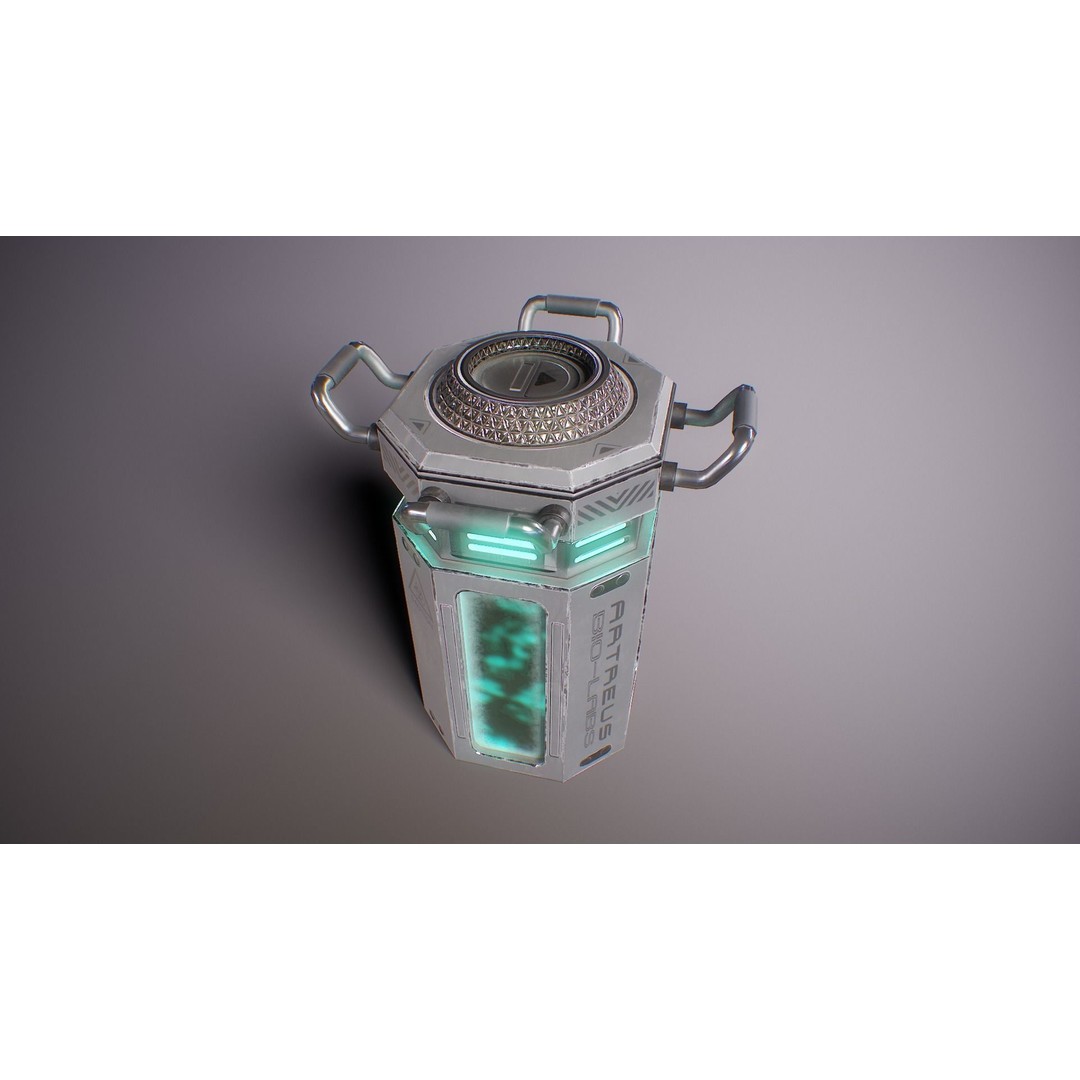 Sci-Fi Lab Props 3D Model – Low Poly Game Ready Assets, FBX/OBJ - View 14