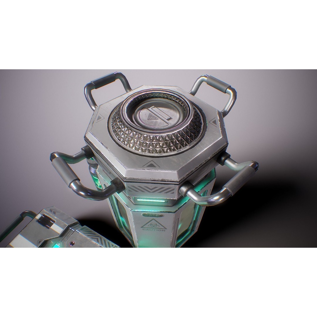 Sci-Fi Lab Props 3D Model – Low Poly Game Ready Assets, FBX/OBJ - View 7