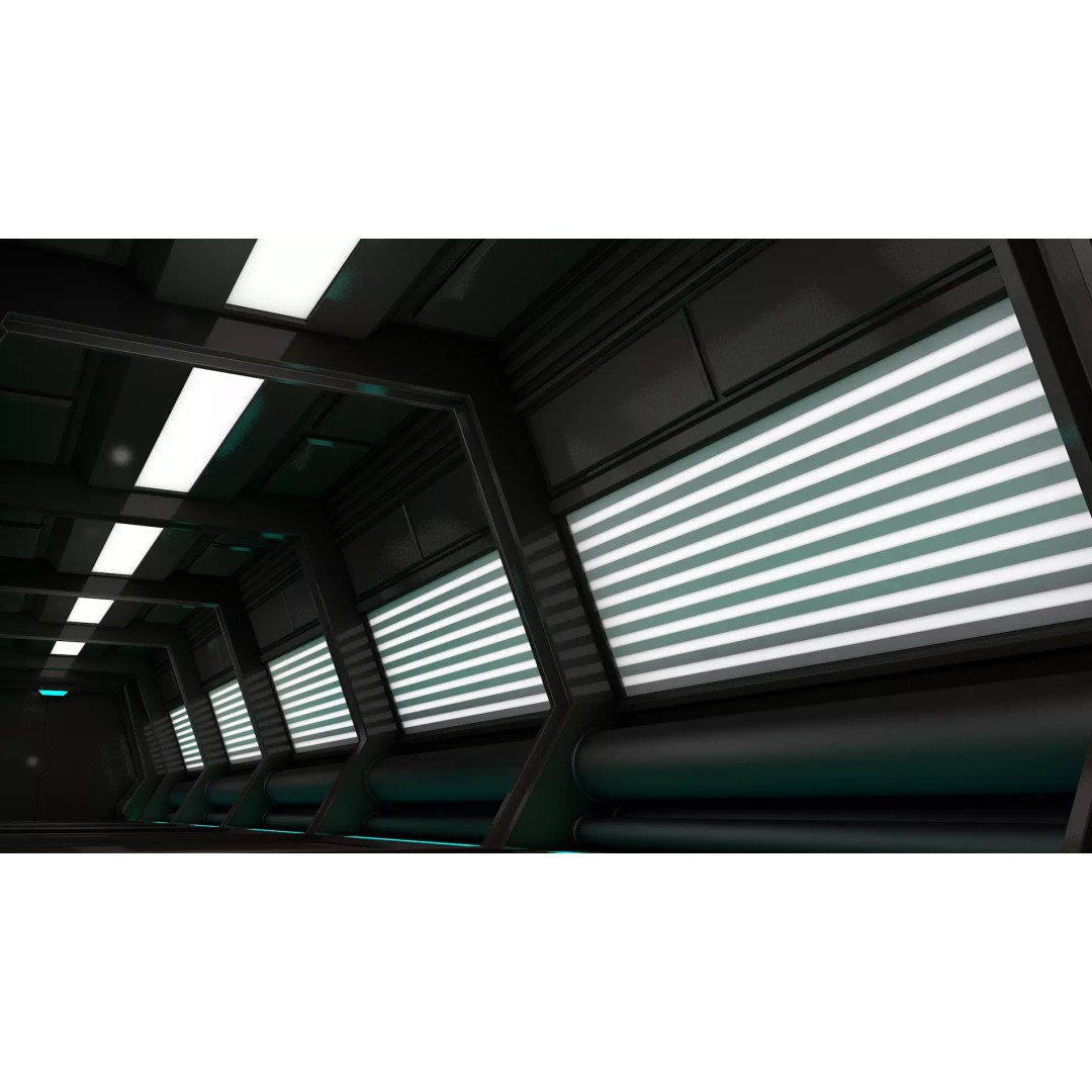 Sci Fi Corridor 3D Model – High Poly Game Asset, FBX, OBJ - View 3