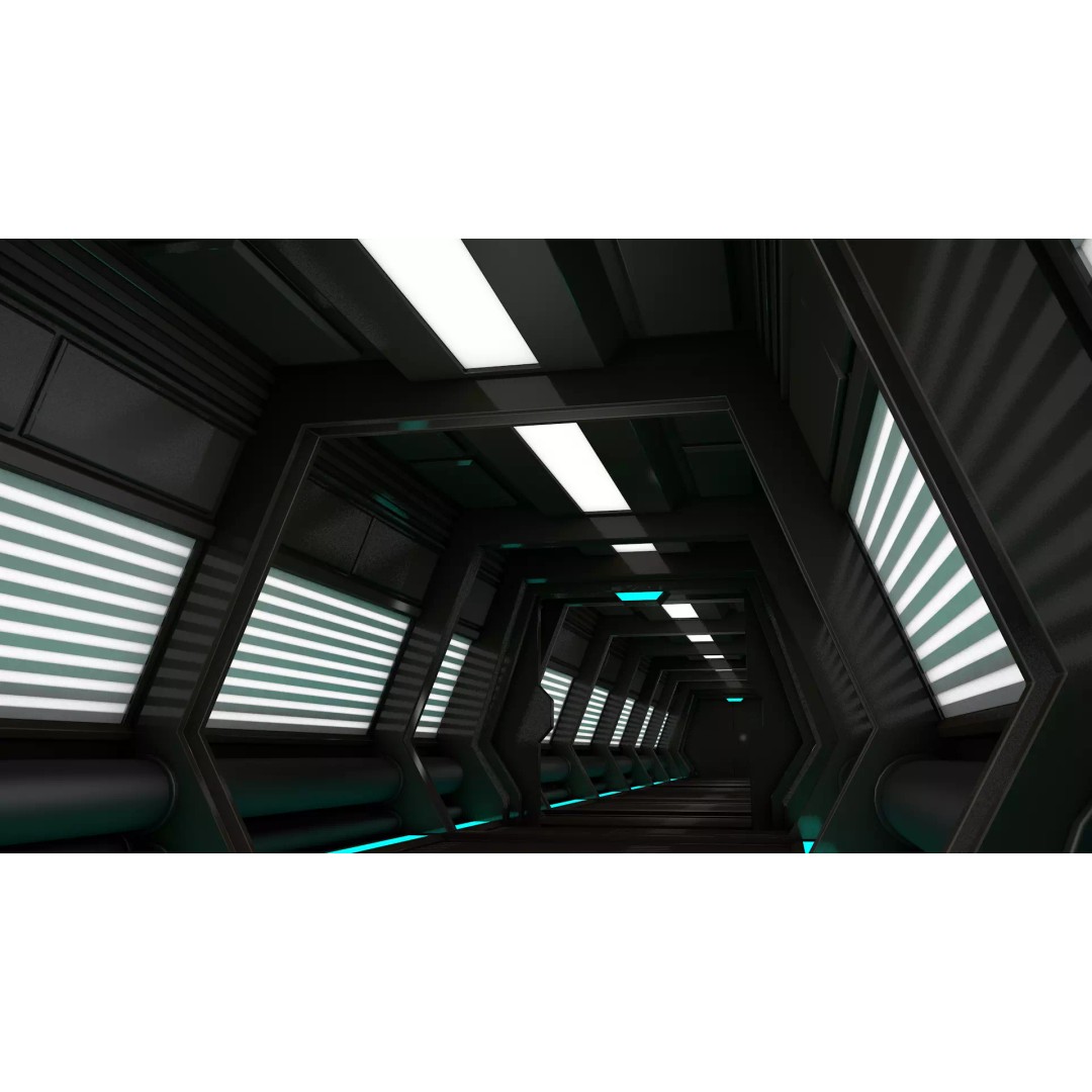 Sci Fi Corridor 3D Model – High Poly Game Asset, FBX, OBJ - View 6