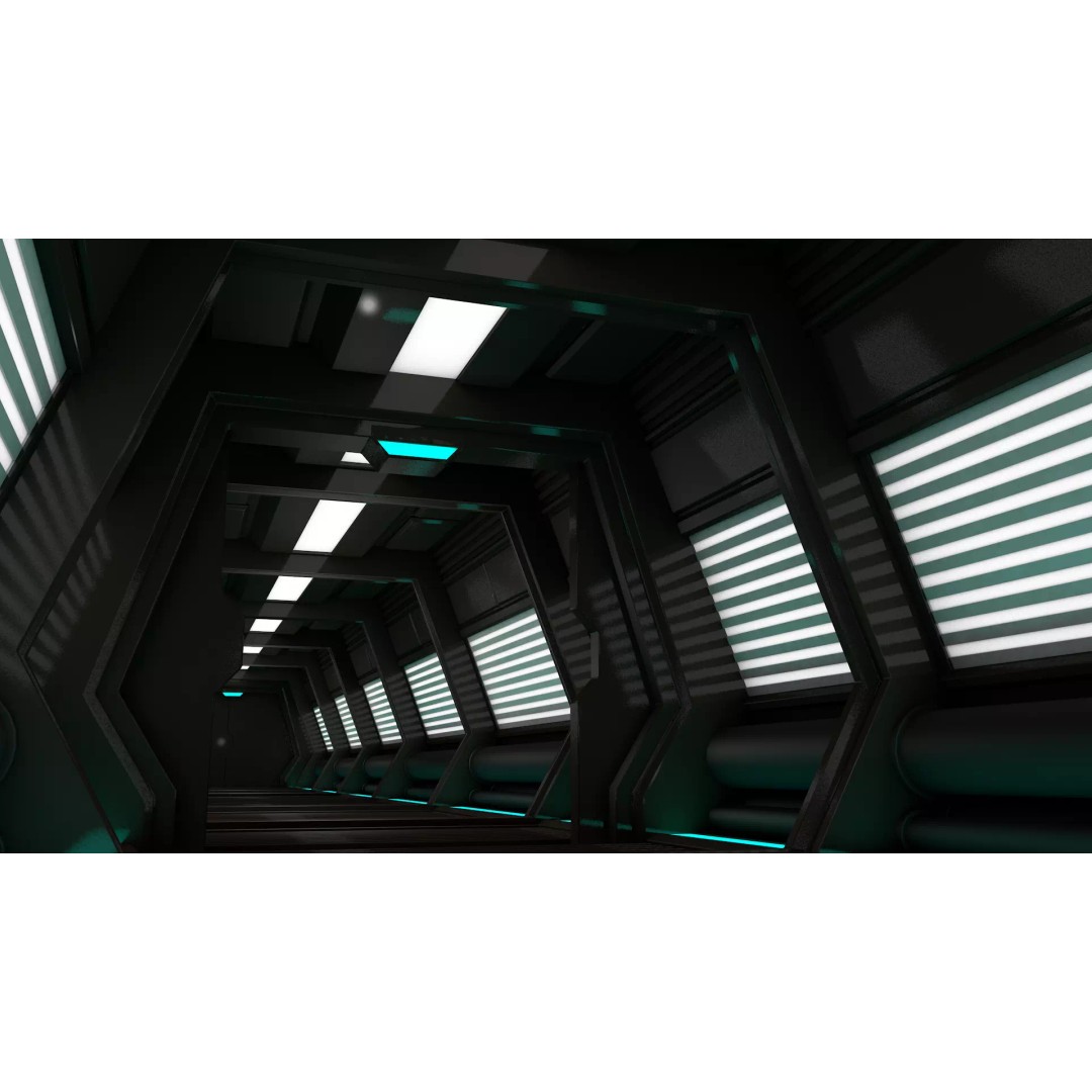 Sci Fi Corridor 3D Model – High Poly Game Asset, FBX, OBJ - View 7