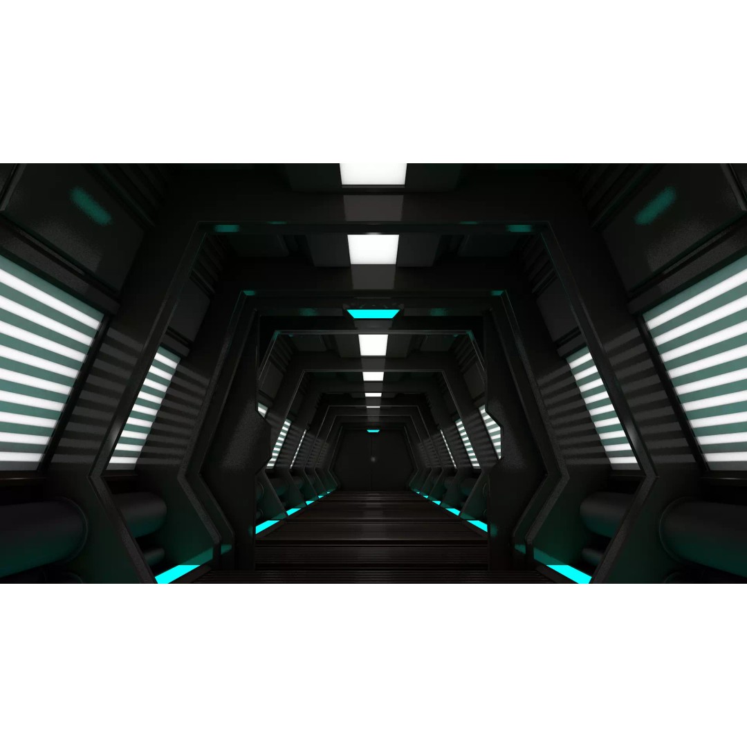 Sci Fi Corridor 3D Model – High Poly Game Asset, FBX, OBJ - View 8