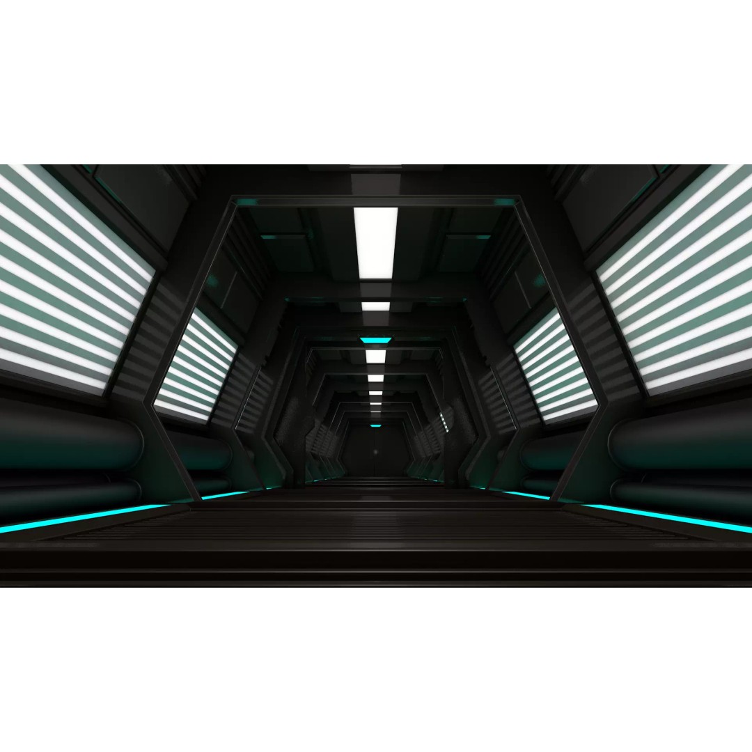Sci Fi Corridor 3D Model – High Poly Game Asset, FBX, OBJ - View 9