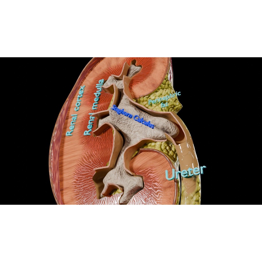 Kidney Stone 3D Model – Low Poly Medical Asset, PBR Textures, FBX - View 10