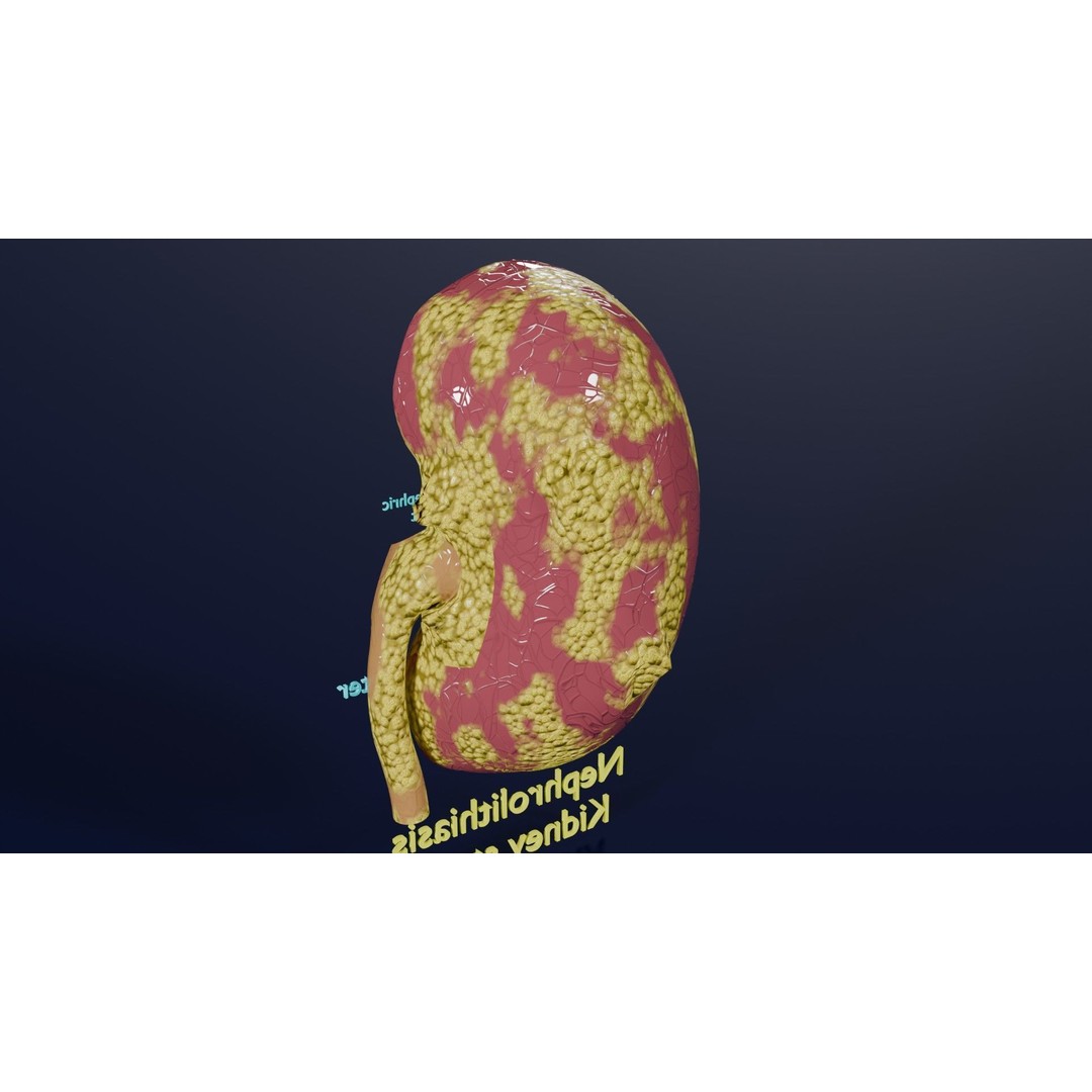 Kidney Stone 3D Model – Low Poly Medical Asset, PBR Textures, FBX - View 12