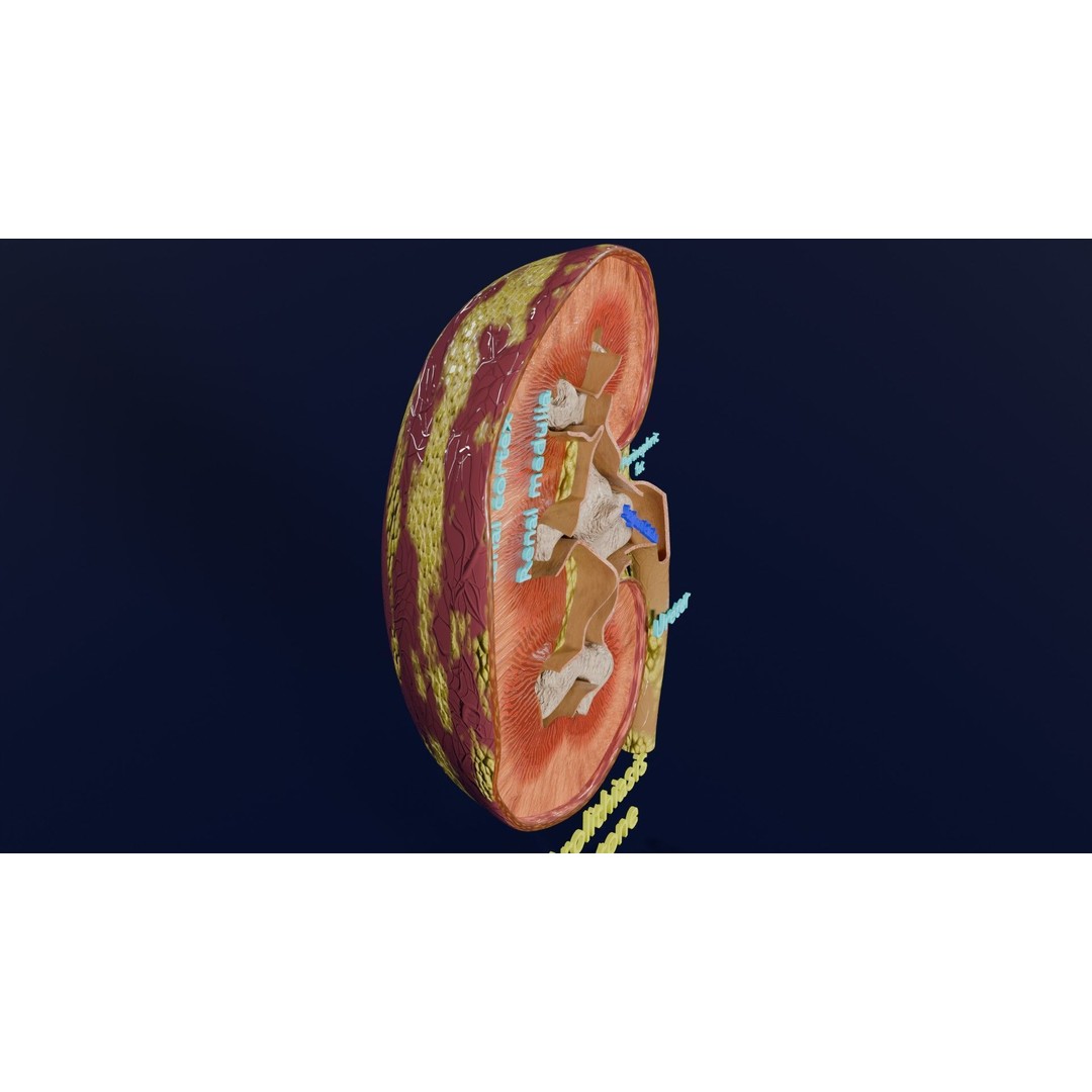 Kidney Stone 3D Model – Low Poly Medical Asset, PBR Textures, FBX - View 17