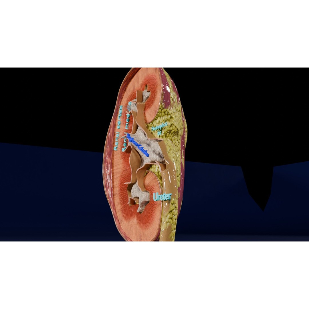 Kidney Stone 3D Model – Low Poly Medical Asset, PBR Textures, FBX - View 19