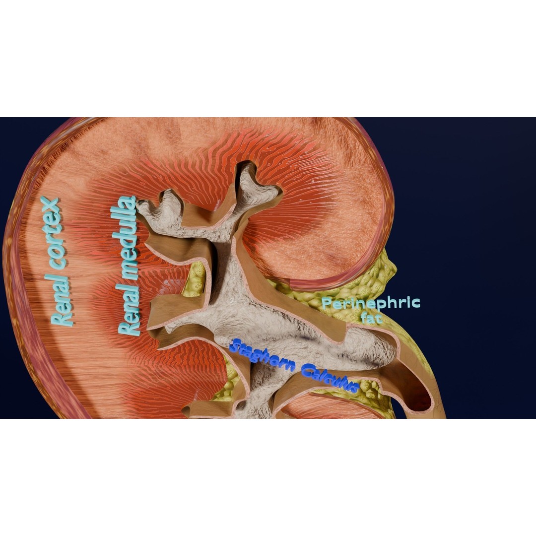 Kidney Stone 3D Model – Low Poly Medical Asset, PBR Textures, FBX - View 8