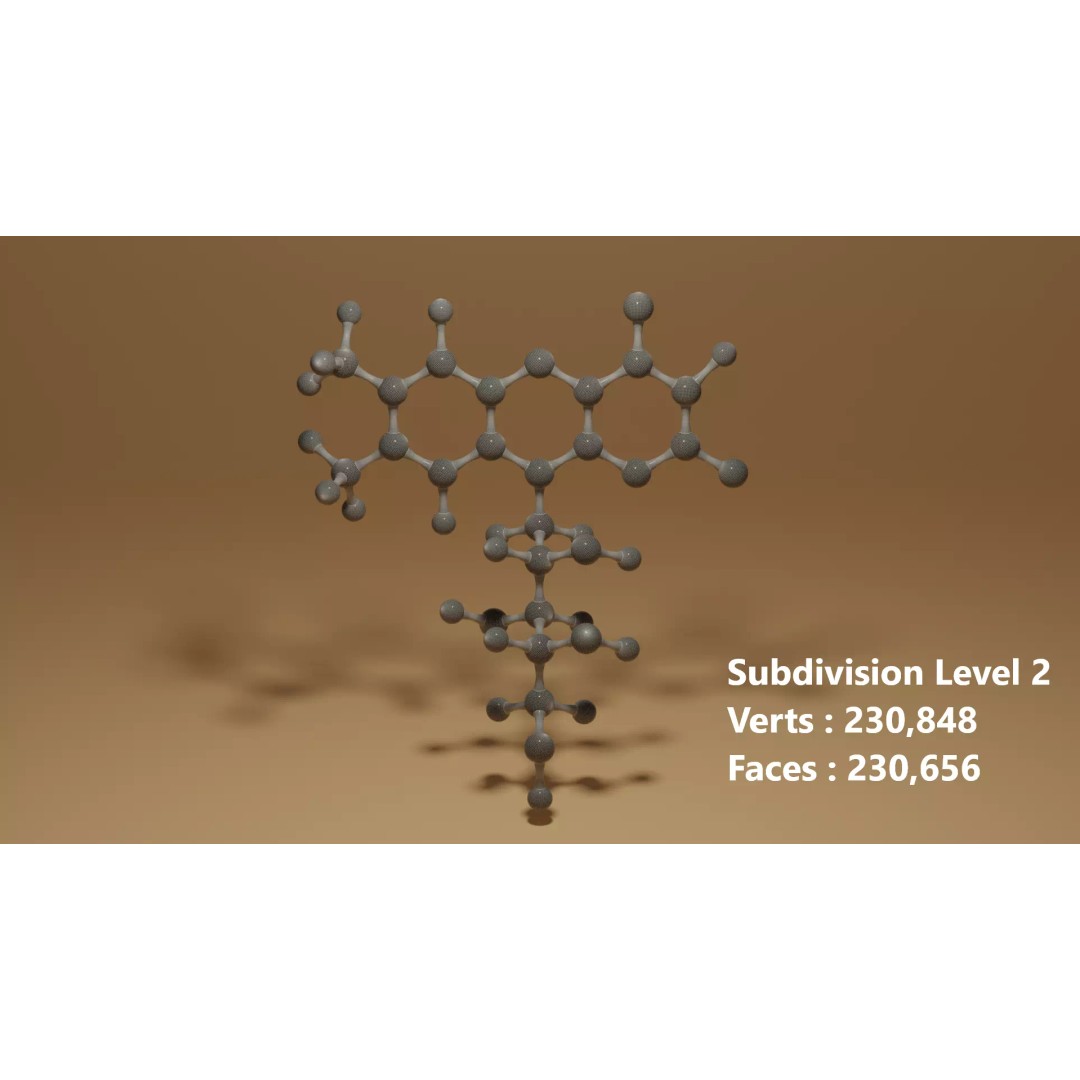Vitamin B2 Riboflavin C17H20N4O6 Molecule 3D Model – High Poly Scientific Asset, Blender, FBX, OBJ - View 10
