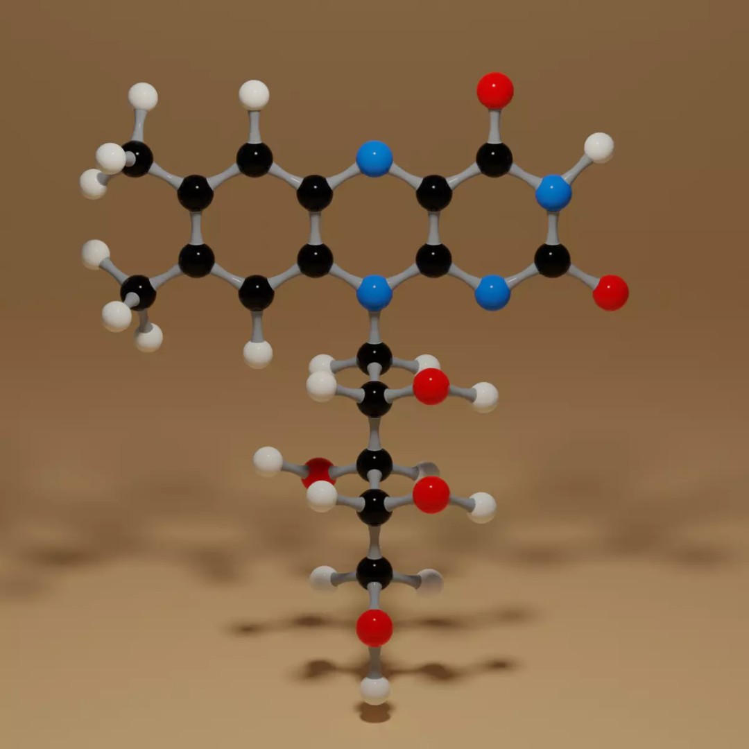 Vitamin B2 Riboflavin C17H20N4O6 Molecule 3D Model – High Poly Scientific Asset, Blender, FBX, OBJ - View 11