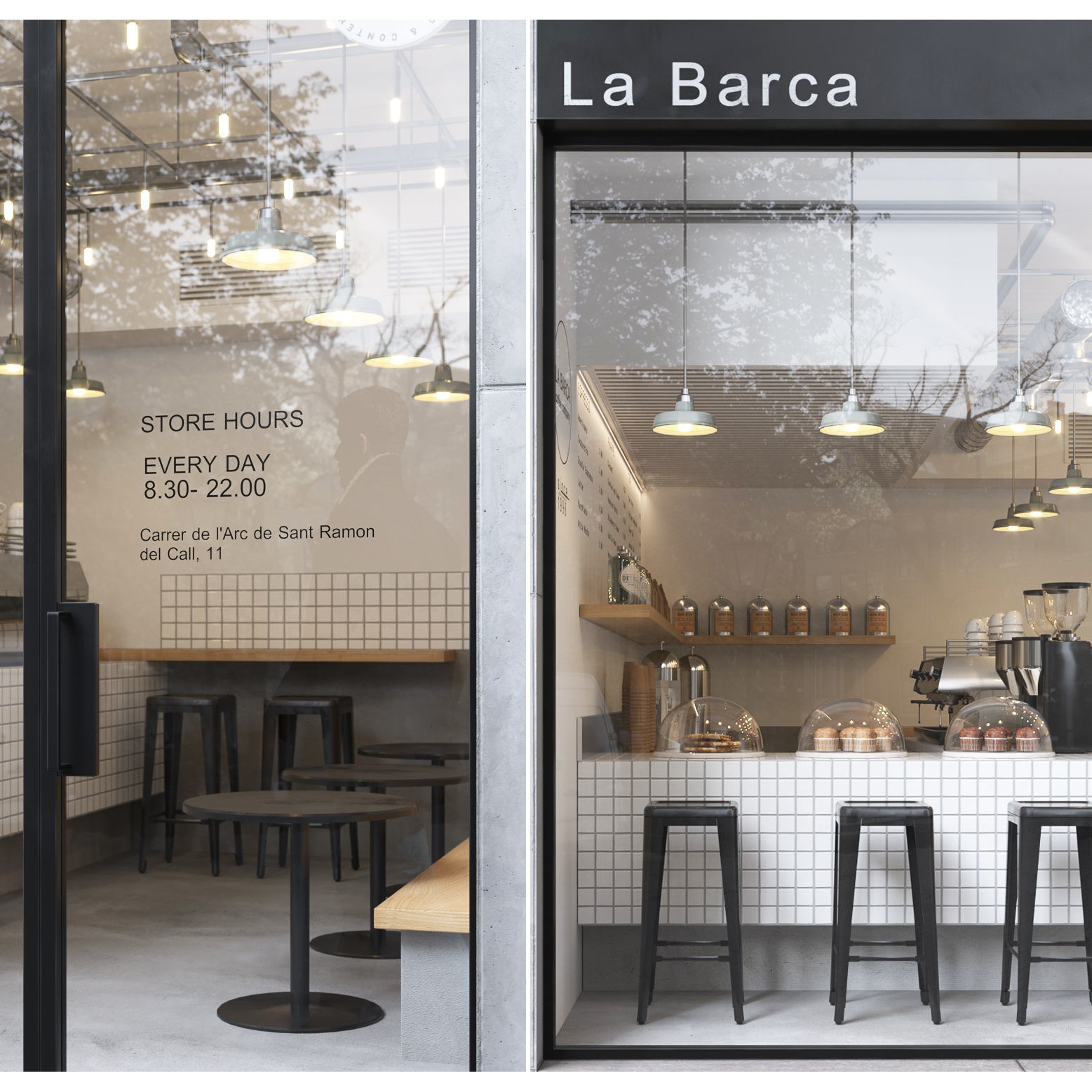 Street Cafe Interior - Low-Poly Game-Ready 3D Model - View 4