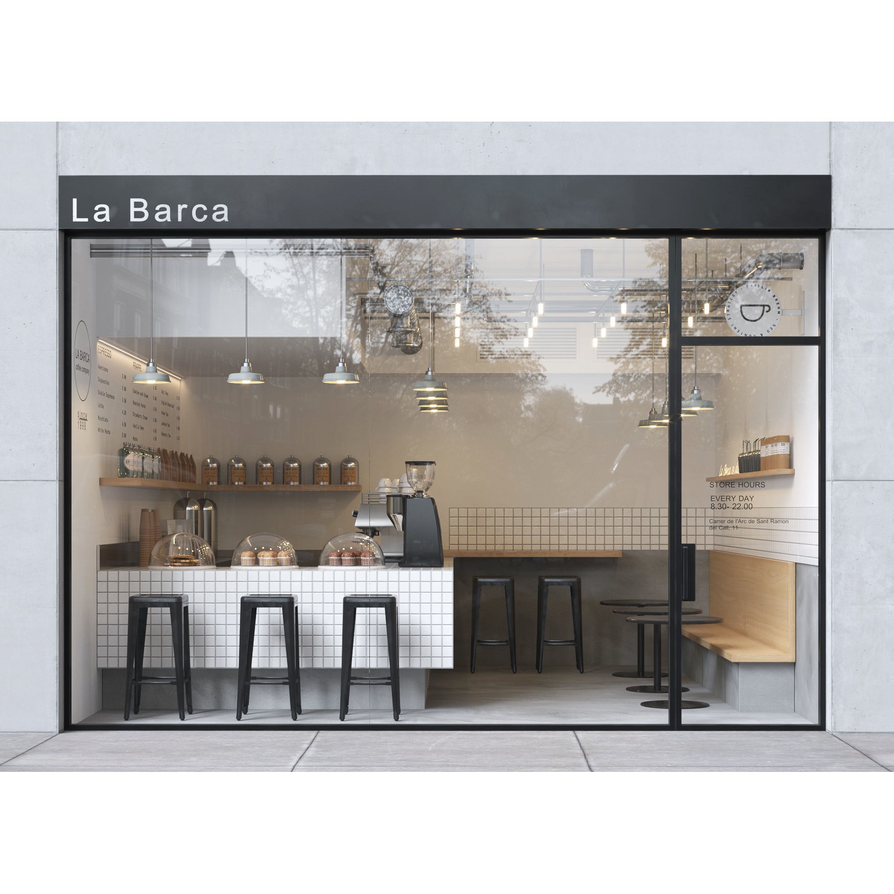 Street Cafe Interior - Low-Poly Game-Ready 3D Model - View 5
